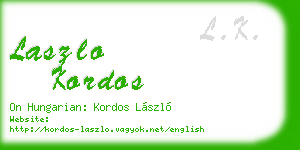laszlo kordos business card