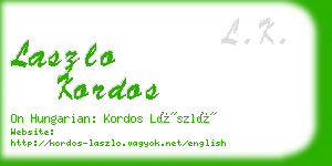 laszlo kordos business card